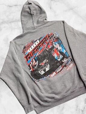 Frank Guerreri The Cranker Mens M Gray Sprint Car Racing Graphic Pullover Hoodie